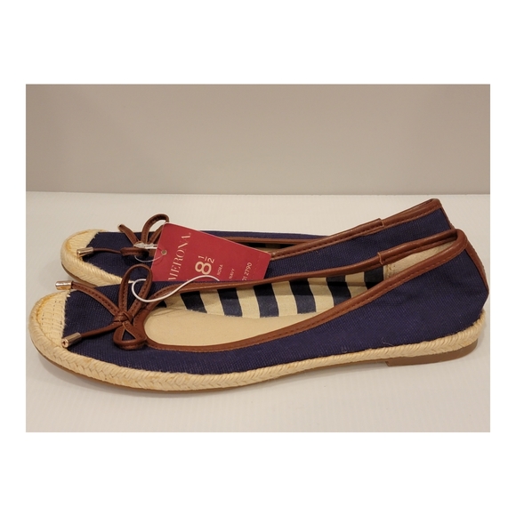 NWT Women's Merona Espadrille Flats Navy 8.5 - Picture 2 of 7